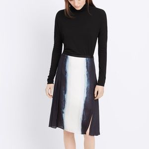 Vince Vertical Tie Dye Pleated Skirt